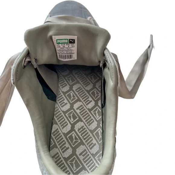 PUMA Embroidered Sneakers “Basket Heart Hyper” Ribbon Laces Women’s Size 9 - Picture 6 of 16